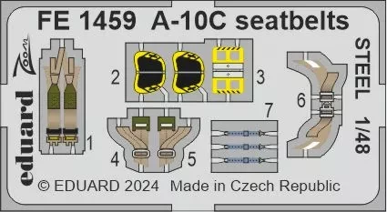Eduard FE1459 A-10C seatbelts STEEL (G.W.H.) 1/48