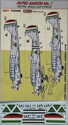 Kora Model NDT72095 Decals Avro Anson Mk.I Royal Iraqi AF 1/72