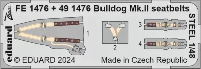 Eduard FE1476 Bulldog Mk.II seatbelts STEEL (AIRF) 1/48