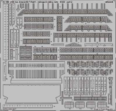 Eduard 53185 USS Iwo Jima LHD-7 pt.4 railings &amp; safety nets 1/350