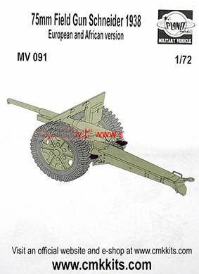 Planet Models MV7291 75mm Field Gun Schneider 1938 (2 versions) 1/72