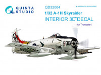 Quinta studio QD32064 A-1H Skyraider (для модели Trumpeter) 3D Декаль интерьера кабины 1/32