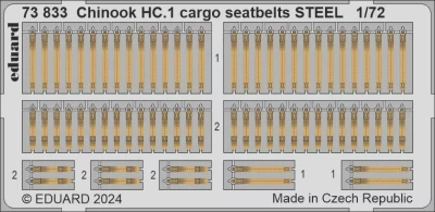 Eduard 73833 SET Chinook HC.1 cargo seatbelts STEEL (AIRF) 1/72