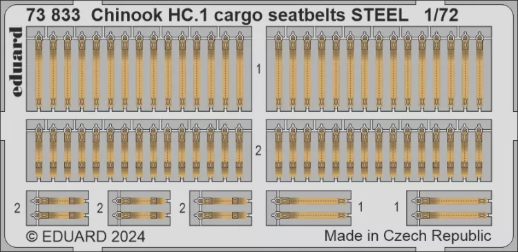 Eduard 73833 SET Chinook HC.1 cargo seatbelts STEEL (AIRF) 1/72