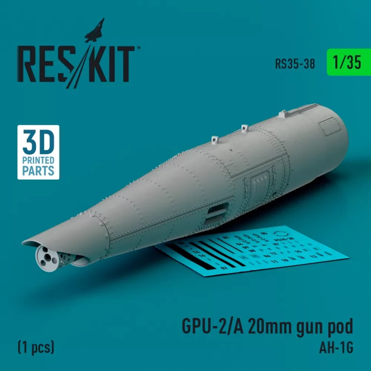 Reskit 35038 GPU-2/A 20mm gun pod (AH-1G) 1/35