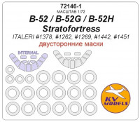 KV Models 72146-1 B-52 / B-52G / B-52H Stratofortress (ITALERI #1378, #1262, #1269, #1442, #1451) - (Двусторонние маски) + маски на диски и колеса ITALERI 1/72