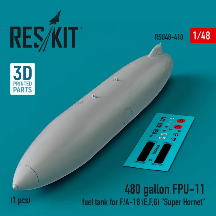 Reskit U48410 480 gallon FPU-11 fuel tank F/A-18 S.Hornet 1/48