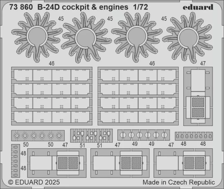 Eduard 73860 SET B-24D cockpit&engines (AIRF) 1/72