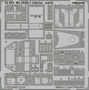 Eduard 32893 Me 262B-1 interior 1/32