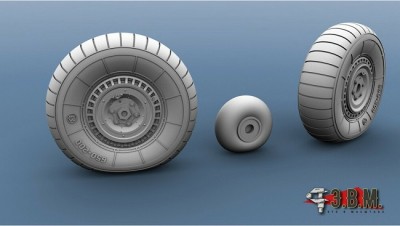 ЭВМ RS48092 ЛаГГ-3 колеса шасси (для грунтовых аэродромов) 1/48