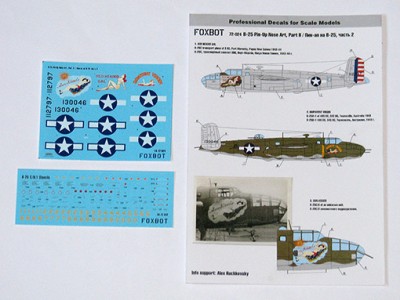 Foxbot Decals FBOT72024 North-American B-25C/D Mitchell &quot;Pin-Up Nose Art and Stencils&quot; Part # 2 1/72