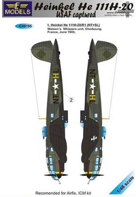 Lf Model C48195 Decals He 111H-20 USAF captured (AIRF,ICM) 1/48