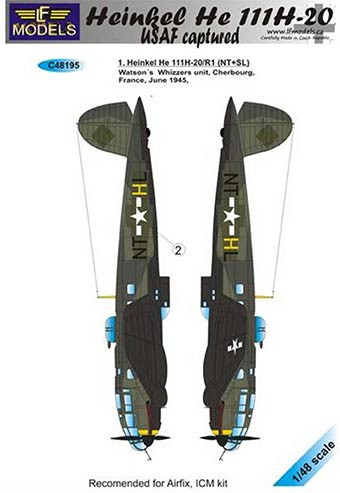 Lf Model C48195 Decals He 111H-20 USAF captured (AIRF,ICM) 1/48