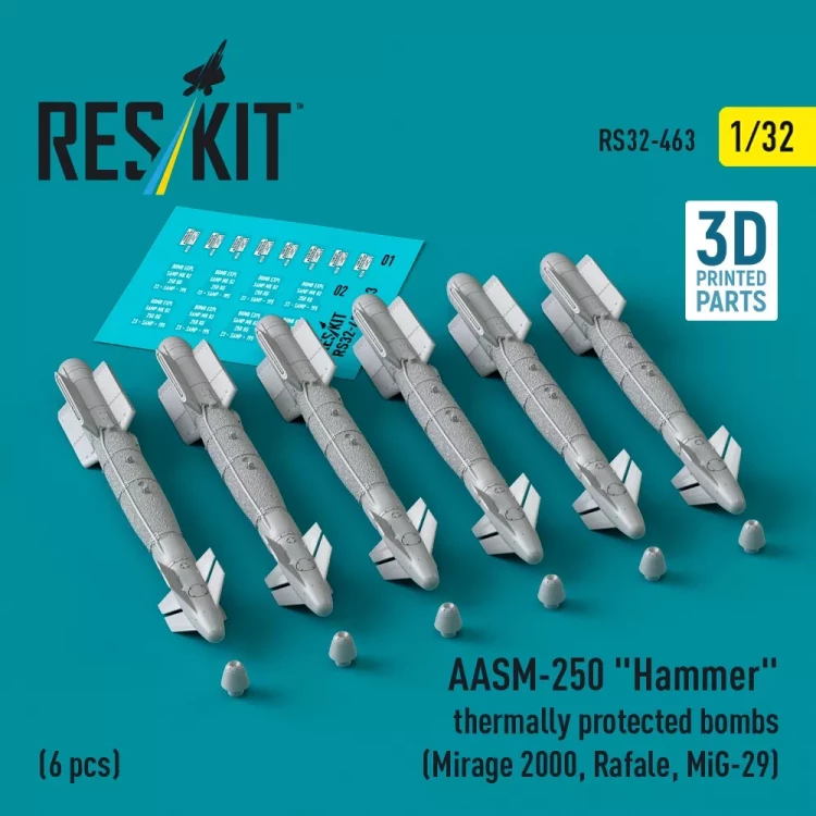 Reskit 32463 AASM-250 'Hammer' thermally protected bombs 1/32