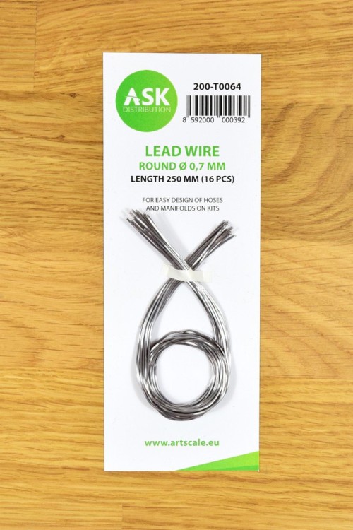 Art Scale 200-T0064 Lead Wire - Round  0,7 mm x 250 mm (16 pcs) No Scale