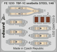 Eduard FE1233 TBF-1C seatbelts STEEL (ACAD) 1/48
