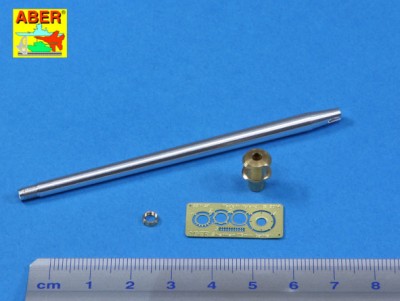 Aber 35 L-186 U.S. 76 mm M1A2 barrel with muzzle brake for Sherman M4A3E8 tank (designed to be used with Tamiya kits) 1/35