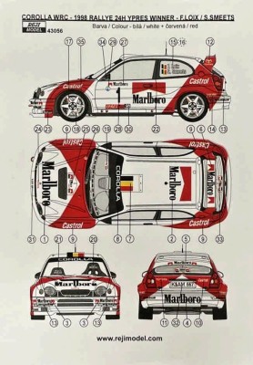Reji Model 43056 Corolla WRC 1998 24hrs Rallye Ypres Winner 1/43