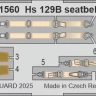 Eduard FE1560 Hs 129B seatbelts STEEL (TAKOM) 1/48