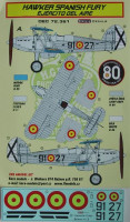 Kora Model DEC72361 Hawker Spanish Fury(Ejercito Del Aire) декали декали 1/72