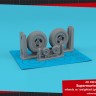 Armory ARAW48421 Supermarine Spitfire wheels with weighted tyres of concentric line pattern & 3-spoke hubs 3D-Printed set 1/48