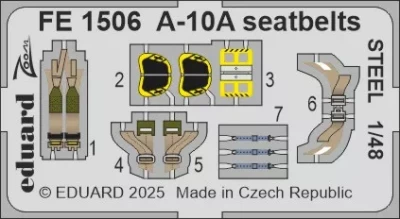 Eduard FE1506 A-10A seatbelts STEEL (G.W.H.) 1/48