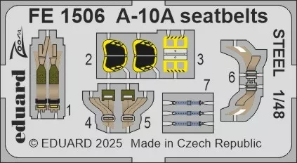 Eduard FE1506 A-10A seatbelts STEEL (G.W.H.) 1/48