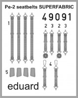 Eduard 49091 Pe-2 seatbelts SUPERFABRIC 1/48