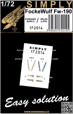 HGW 172014 Seatbelts Focke Wulf Fw190 (SIMPLY) 1/72
