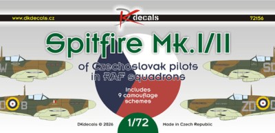 Dk Decals 72156 Spitfire Mk.I/II Czechosl.pilots in RAF sqdn. 1/72