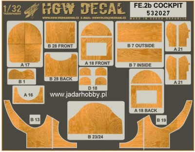HGW 532027 FE.2b COCKPIT декаль 1/32