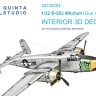 Quinta studio QD32204 B-25J Mitchell Gun nose (HK models) 3D Декаль интерьера кабины 1/32