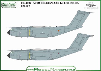 Model Maker Decals D72197 Airbus A400M Belgian and Luxemburg 1/72