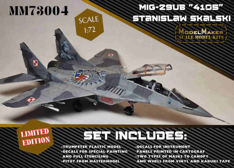 Model Maker Decals MM73004 Mikoyan MiG-29UB "4105" Stanislaw Skalski LIMITED SET 1/72
