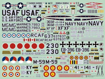 4+ Publications MKD-72008 Publ. Lockheed T-33 colours&amp;markings (1/72 decals)