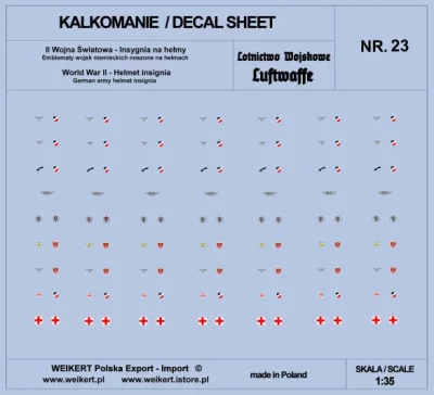 Weikert Decals 223 German Helmet Insignia WWII - LUFTWAFFE 1/35