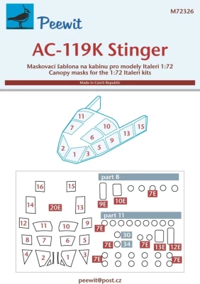 Peewit M72326 Canopy mask AC-119K Stinger (ITALERI) 1/72
