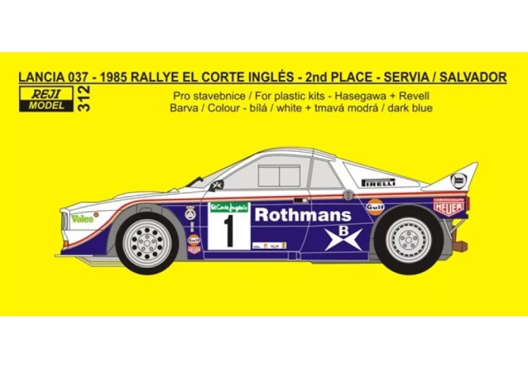 Reji Model JM312 Lancia 037 'Rothmans' Rallye El Corte 1985 1/24