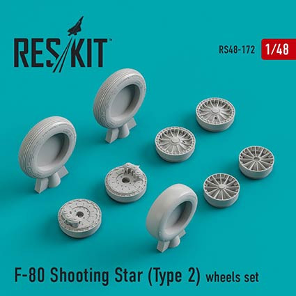 Reskit RS48-0172 F-80 Shooting Star (Type 2) wheels (HAS/MONO) 1/48