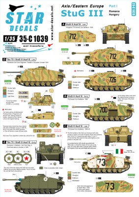 Star Decals 35-C1039 Befehlspanzer. Bef.Pz.Kpfw.III Ausf.H/Ausf.J/Ausf.K/Ausf.L and and Beob.Pz.Kpfw.III Ausf.G 1/35