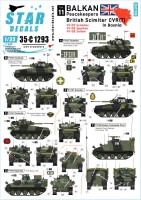 Star Decals 35-C1293 Balkan Peacekeepers # 11.British Scimitar CVR(T) in Bosnia. IFOR markings. FV107 Scimitar, FV103 Spartan and FV105 Sultan 1/35