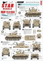 Star Decals 72-A1056 Israeli AFVs # 1. M1 Super Sherman and M1 Super Sherman command tank. 1960s and Six-Day War markings 1/72