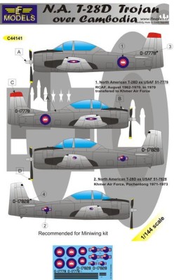 Lf Model C44141 Decals T-28D Trojan over Cambodia (MINIWING) 1/144