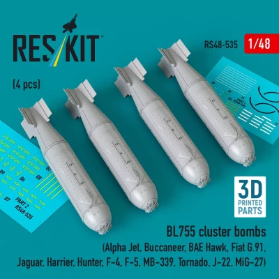 Reskit 48535 BL755 cluster bombs (4 pcs.) 1/48