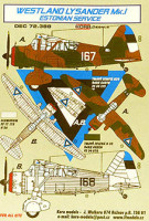 Kora Model DEC72388 Decal Westland Lysander Mk.I Estonian Service декали декали 1/72