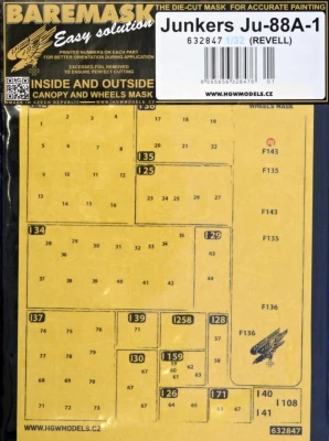 HGW 632847 Mask Junkers Ju-88A-1 (REV) 1/32