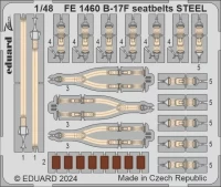Eduard FE1460 B-17F seatbelts STEEL (EDU) 1/48