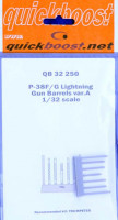 Quickboost QB32 250 P-38F/G Lightning gun barrels var. A (TRUMP) 1/32