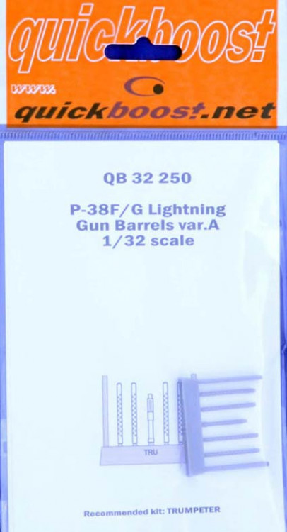 QuickBoost QB32250 P-38F/G Lightning gun barrels var. A (TRUMP) 1/32