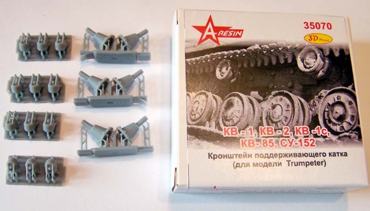 A-resin 35070 Семейство КВ/СУ - кронштейны поддерживающих катков ("Трумпетер") 1/35